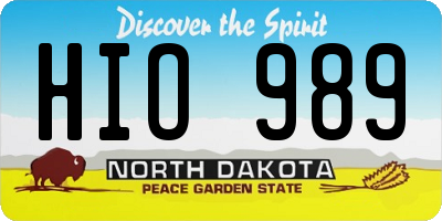 ND license plate HIO989