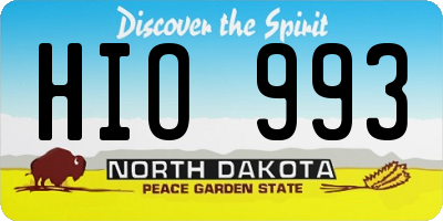 ND license plate HIO993