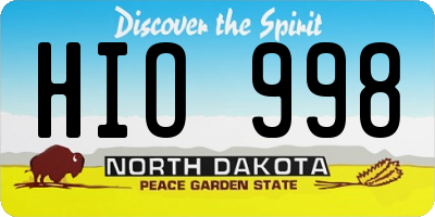 ND license plate HIO998