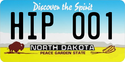 ND license plate HIP001