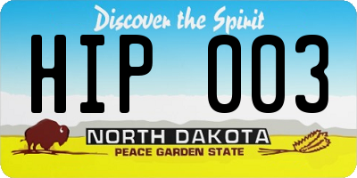 ND license plate HIP003