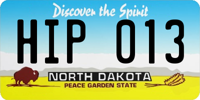 ND license plate HIP013
