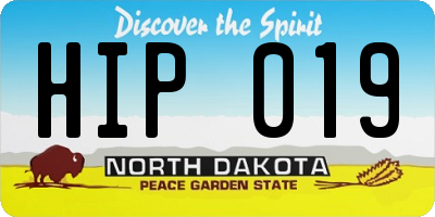 ND license plate HIP019
