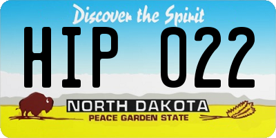 ND license plate HIP022