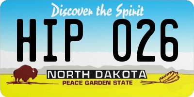 ND license plate HIP026