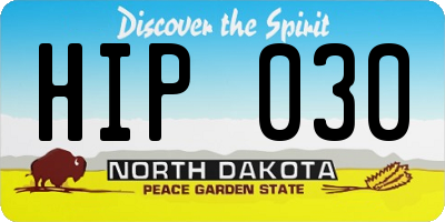 ND license plate HIP030