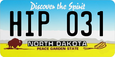 ND license plate HIP031