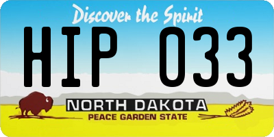 ND license plate HIP033