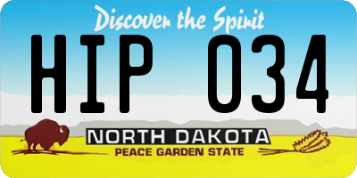 ND license plate HIP034