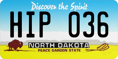ND license plate HIP036