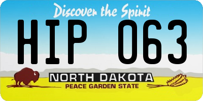 ND license plate HIP063