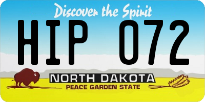 ND license plate HIP072