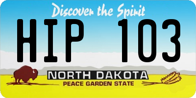 ND license plate HIP103