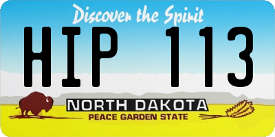 ND license plate HIP113
