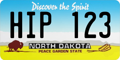 ND license plate HIP123
