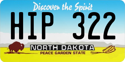 ND license plate HIP322