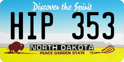 ND license plate HIP353