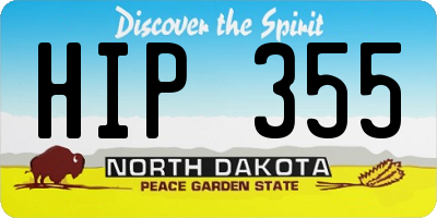 ND license plate HIP355