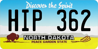 ND license plate HIP362