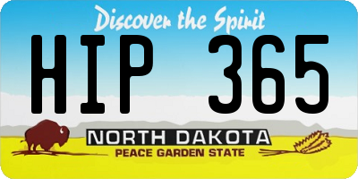 ND license plate HIP365