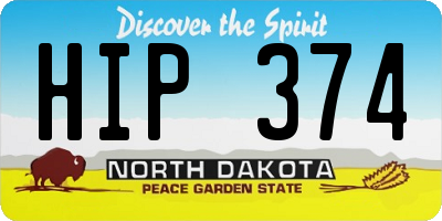 ND license plate HIP374
