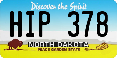 ND license plate HIP378