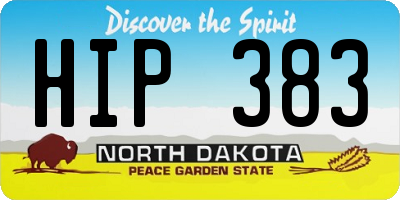 ND license plate HIP383