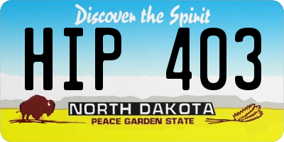 ND license plate HIP403