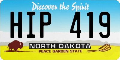 ND license plate HIP419