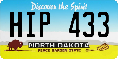 ND license plate HIP433