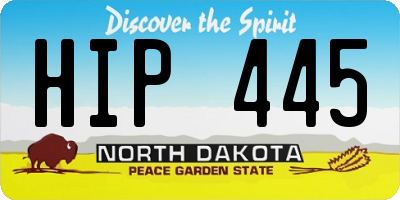 ND license plate HIP445