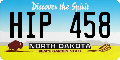 ND license plate HIP458