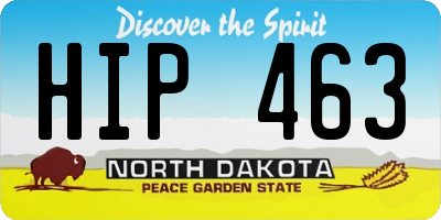 ND license plate HIP463
