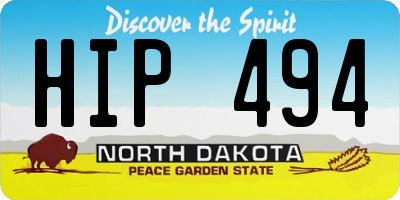 ND license plate HIP494