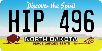 ND license plate HIP496