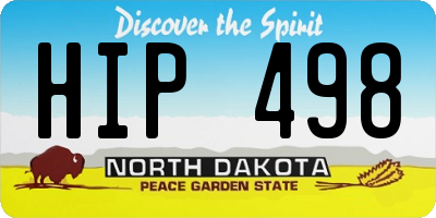 ND license plate HIP498