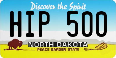 ND license plate HIP500