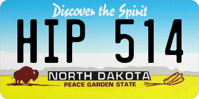 ND license plate HIP514