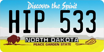 ND license plate HIP533