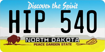 ND license plate HIP540