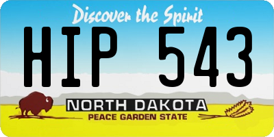 ND license plate HIP543