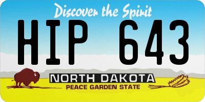 ND license plate HIP643