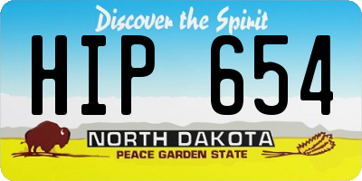 ND license plate HIP654