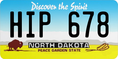 ND license plate HIP678
