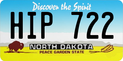 ND license plate HIP722