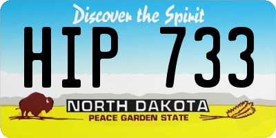 ND license plate HIP733
