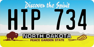 ND license plate HIP734