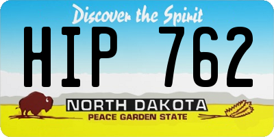 ND license plate HIP762
