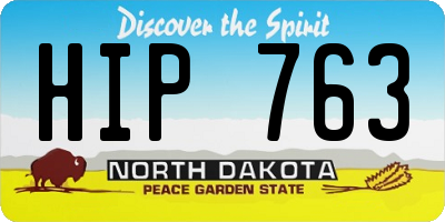 ND license plate HIP763