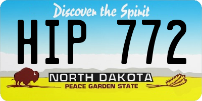 ND license plate HIP772